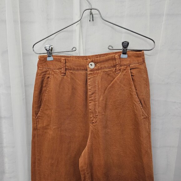 Free People Rust Orange Cropped Cuffed Casual Pants 27 - Picture 2 of 12